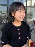 ラウンド前髪カット顔まわりカット大人可愛い小顔キッズカット