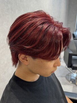 エデアンルクラ 下通(EDEAN Leclat) 熊本メンズヘア メンズカラー レッドカラー 赤髪 センターパート