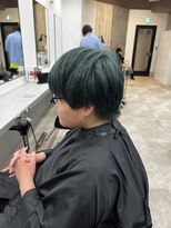 アルメリア 池袋(Arumeria) ダークグリーンカラーケアブリーチ王道マッシュ