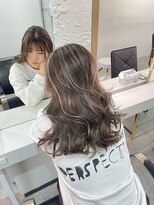 ブレンド 渋谷(BLend)&nbsp;ハイライトカラーくびれヘアアプリコットオレンジ