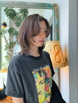 ルーヴェ(LOWE)&nbsp;【n】細めハイライトのグレージュカラー,ミディアムレイヤー