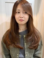 カミエ(kamie)&nbsp;透け感のあるブラウンロング×上質なツヤ感