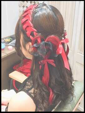 秋葉原コットン ヘアセット専門店 ハートヘアアレンジ ライブヘアー コンサートヘアー