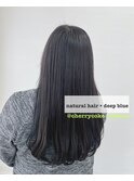 ナチュラルヘアー×ディープブルー