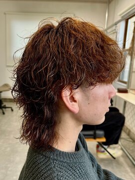 フゥ 宇都宮(FeU) 波巻きパーマメンズマッシュウルフツイストスパイラルパーマ