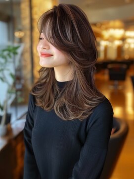 アルトリスト(Altruist Aging×HAIR&SPA) ★ダークアッシュ大人ガーリーボブ着物ミディアムレイヤーカット