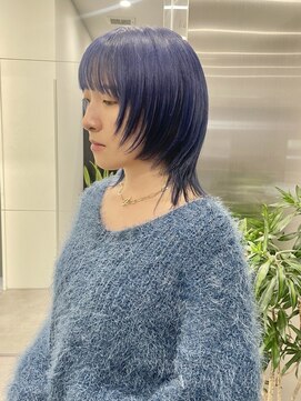 ゴウトゥデイシェアサロン 町田店(GO TODAY SHAiRE SALON) 色落ちまで可愛いネイビーブルーカラー♪