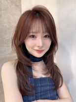 ロンド ルージュ 銀座店(Lond rouge) くびれヘア/アプリコットオレンジ/韓国/ブリーチ/レイヤー/銀座