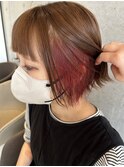 チェリーレッド×インナーカラー