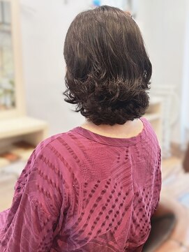 ランデ(RANDE) 白髪染め白髪ぼかし大人かわいいミディアムショートボブ40代50代