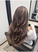 ハイライトバレイヤージュケアブリーチダブルカラーベージュ