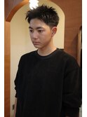メンズスパイキーショート刈り上げ眉毛カットジェットモヒカン