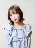 ナチュラルくびれ外ハネボブ / 透明感ブラウン