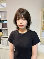 エミュ 中央駅店(eMu) オリーブグレージュ×くびれボブ