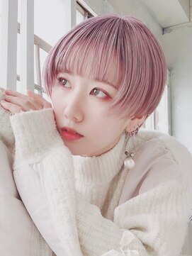 マティーナ ヘアー 池袋(Matina hair) 【ペールピンクミニボブショート】20代30代40代