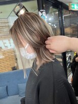 ラフ(LAFF) #バレイヤージュ#グレージュカラー#ボブウルフ#ココアベージュ