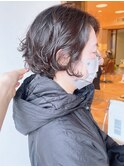 【morio原宿】前髪なし黒髪ショート　ショートパーマ　ゆるふわ