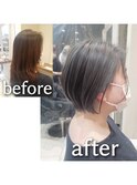 透明感カラー×ショートボブ