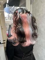 イメチェン/レッドブラウン/フルバング/似合わせカット/渋谷駅