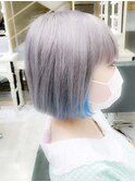 マッシュボブ  ウルフボブ 　イヤリングカラーインナーブリーチ