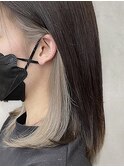 20代30代大人可愛い裾カラーシルバーベージュインナーカラー