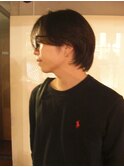 メンズボブウルフメンズミディアムレイヤーカットメンズウルフ