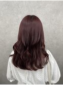 ブリーチ１回ワインレッドカラー♪♪