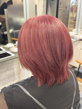 キャラ シャローネ 池袋(Chara Chalone) チェリーレッド/ショートウルフ/ケアブリーチ【池袋/本松】