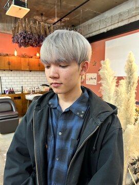 エディ(Edy) メンズマッシュケアブリーチダブルカラーホワイトシルバー