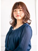 【moca HAIR DESIGN】オレンジグレージュでカラーしたセミロング