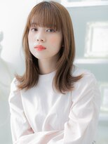 モッズヘア 上尾西口店(mod's hair) 外ハネレイヤーミディアム韓国風暖色系カラーa上尾20代30代40代