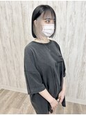 インナーカラー　ホワイトベージュ　ボブ