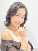 ふんわりかわいい切りっぱなしボブ[大人可愛い 20代 30代 40代]
