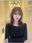 シャギーウルフ／ベージュカラー／シャギーレイヤー