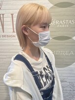 ヘアーデザイン ビビッド(HAIR DESIGN VIVID) ボブ/ボブスタイル/耳かけボブ/ブロンドヘア/ダブルカラー