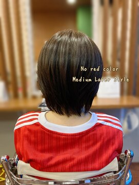 ピールアーク(peal ark) 人気No,1くびれボブミニウルフ透明感×オリーブベージュカラー