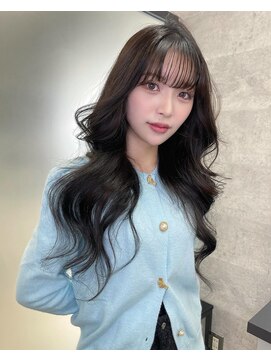 天神美容室 姫カットレイヤー×くすみベージュ×韓国風巻き(ayana)