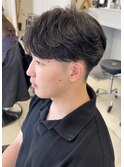 フェザーパーマ×センターパート　