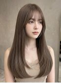 小顔レイヤー×ブリーチなし髪質改善透明感カラー