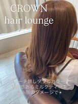 クラウン ヘア ラウンジ(CROWN hair lounge)&nbsp;【クラウン】20代30代40代　ブリーチなしＷカラー×ミルクティー