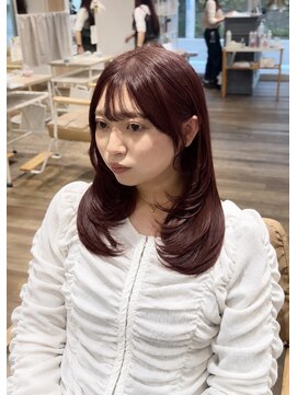 ジャガラ 千葉駅北口店(JAGARA) ボルドー艶カラー×ふんわりミディアムレイヤー