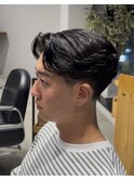 ラフカール　ニュアンスパーマ　リバースセンターパート　メンズ
