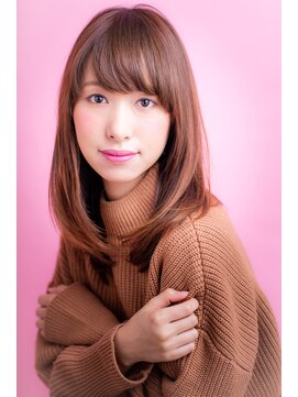 エルデ ナインズ ヘアー スタンド 川口店(elde 9's HAIR STAND) 75モーブカラーのワイドバングで大人かわいいくびれミディ 川口