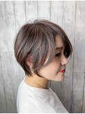 ふんわり美フォルムショート/30代40代50代/グレーベージュ