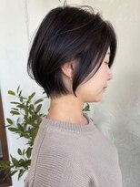 トレヘアー 京都 烏丸(tRe hair) ショートボブ　アッシュベージュ　ハイライト　20代30代40代