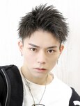 短髪スパイキーアップバング刈り上げツーブロックショート