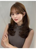 小顔レイヤー 前髪顔周り 髪質改善縮毛