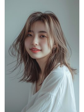 ラナ 新宿(lana) こなれミディ/レイヤーカット/シアグレージュ【lana hair/新宿】