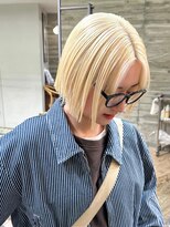 ヲタク(wotaku.) 切りっぱなしボブ抜きっぱなしブロンドリタッチブリーチホワイト