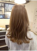 柔らかハイトーンミルクティーベージュ髪質改善カラー日吉